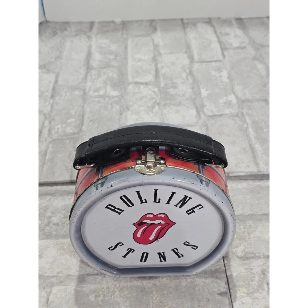 Rolling Stones Drum Lunch Box Tin Tote Vandor Collectible Man Cave She Shed Flaw